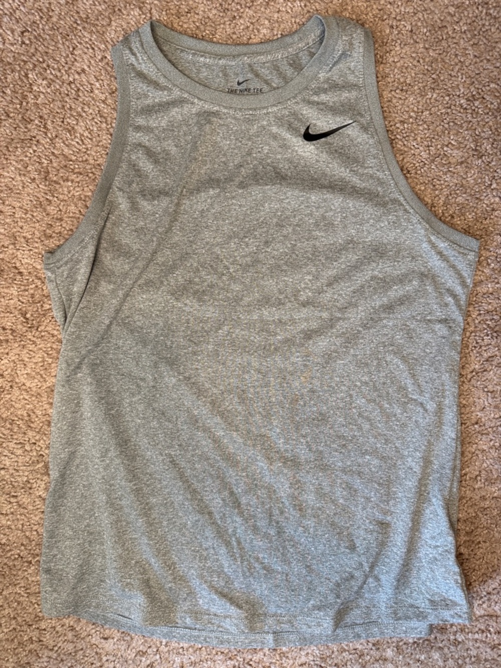 Nike Gray Heather Dri-FIT Tee with Black Logo